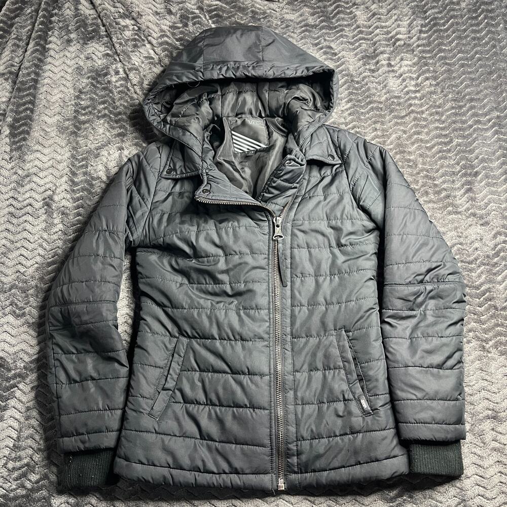Vans Black Puffer Full Zip Jacket With Hood Women's Size XS